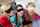 dark hair, blonde, blindfold