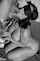 blindfold, knees, kneeling, betty boop, dark hair
