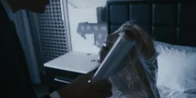 cellophane, domination, breath play, blonde, bed